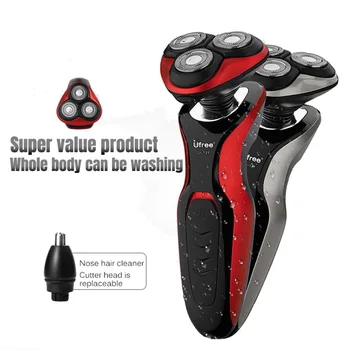 

2019 Newest Three Heads Electric Shaver 4D Smart Multi-Function Hair Beard Razor Rechargeable Washable For Male