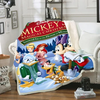 

mickey Red Fleece Sherpa Blanket Fashion Throw Blanket Adult New Year Gift Christmas Travel Party Decoration Bedspread Drop Ship