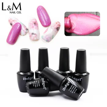 

3 Pcs/Lot ibdgel black bottle New Arrival Laser holographic Gel Glitter Art Soak Off UV Gel Manicure Varnish Design Long-lasting