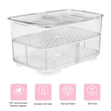 Creative Kitchen Rectangular Refrigerator Fruit And Vegetable Drain Storage Box Double Sealed Storage Box Freezer Storage Bin guidecraft book and bin storage