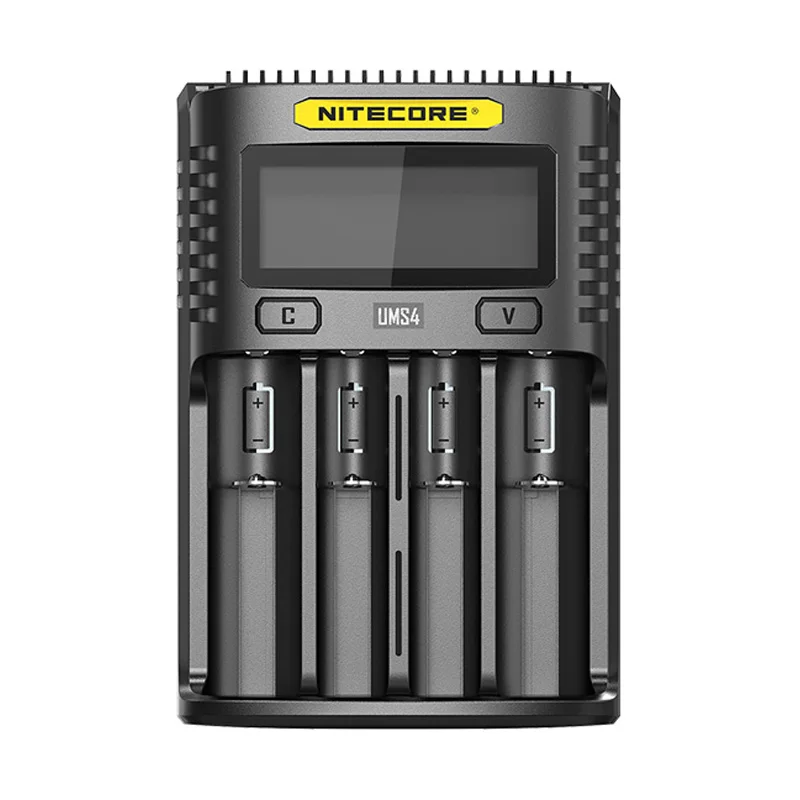 NITECORE UMS2 UMS4 UM2 UM4 интеллигентая(ый) устройство быстрой зарядки для 18650 16340 21700 20700 22650 26500 18350 батареек АА Батарея Зарядное устройство - Цвет: UMS4 No plug