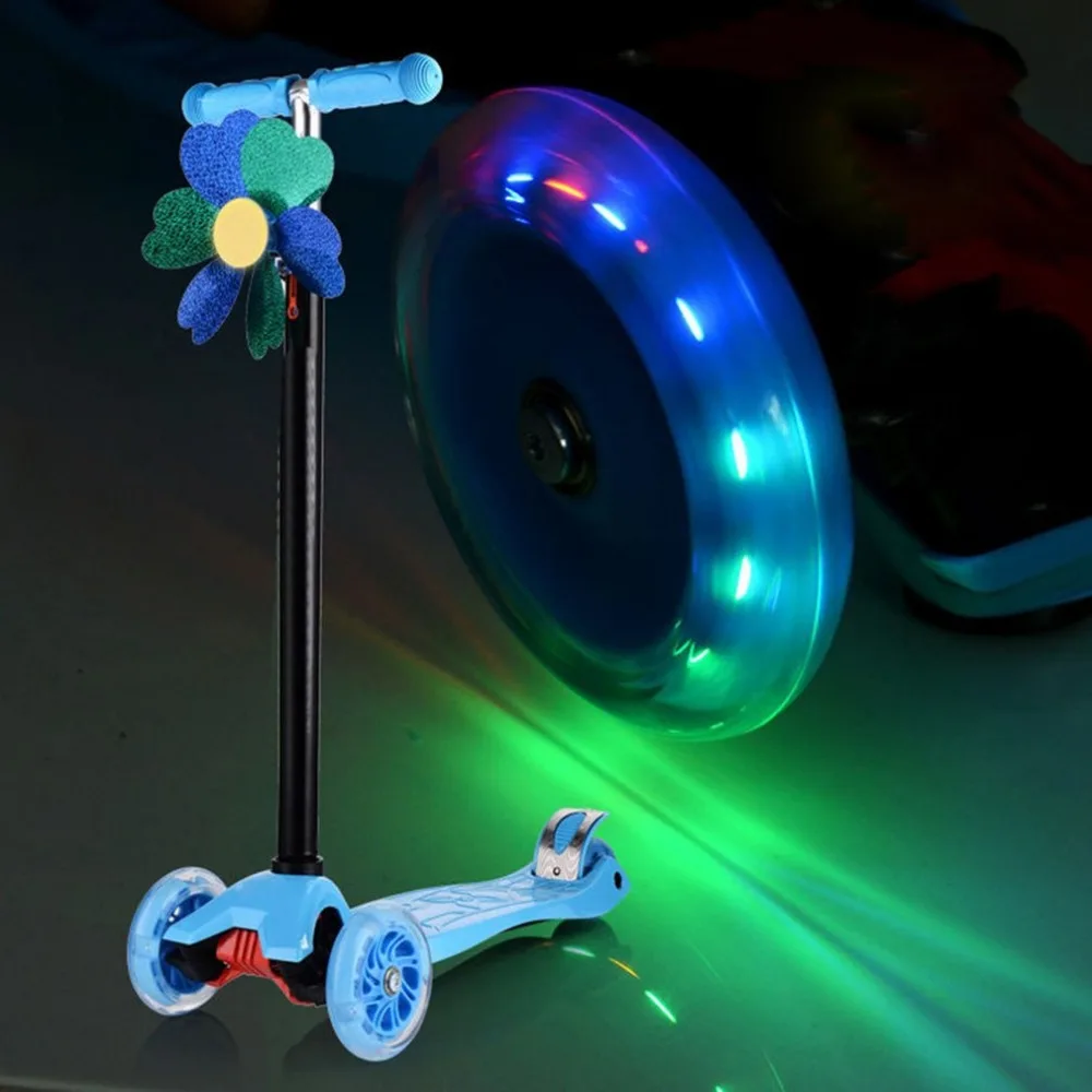Микро Мини-колеса для скутера, мигающий светодиодный фонарь, подшипники для скутера, колеса 100 мм, колеса для скейта 100 мм, светодиодный