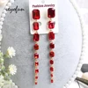 Veyofun 2022 New Long Crystal Dangle Earrings for Women  Square ZA  Elegant Drop Earrings Fashion Jewelry ► Photo 2/6