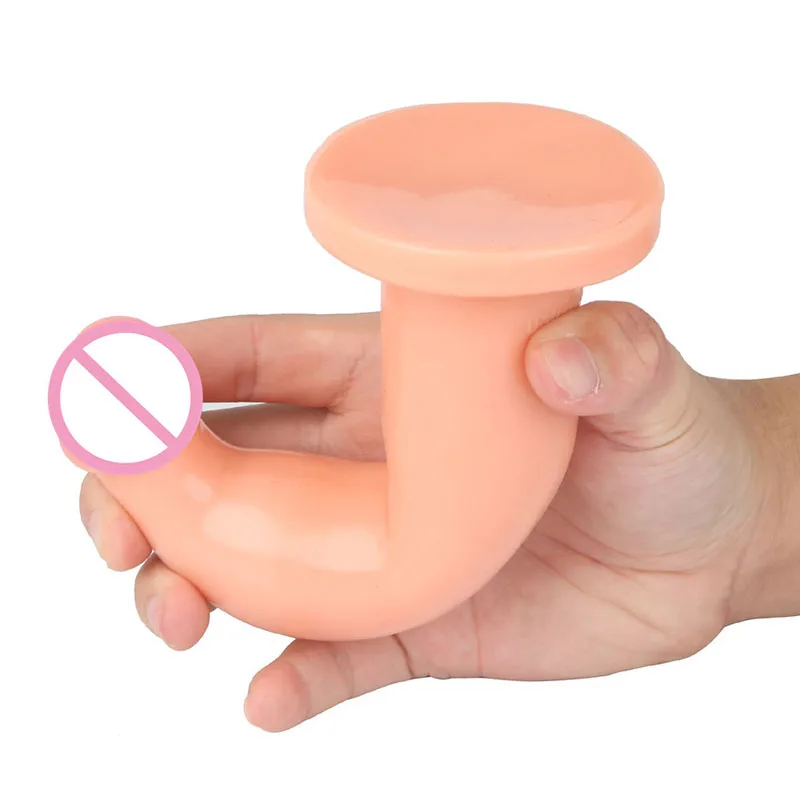 Tanie Mini małe żołędzi gładkie Anal Dildo może Strapon miękkie długie Dildo G Spot stymulacji damski masturbator Penis Dildo zabawki erotyczne.