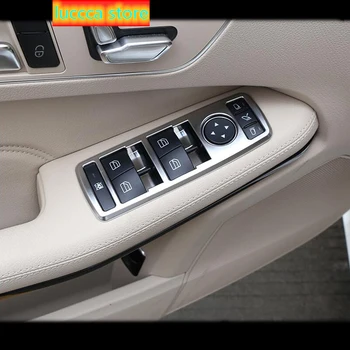

Car Door Armrest panel decoration decals for Mercedes Benz A B C E Class GLA CLA GLK GL ML Window Glass Lifting Buttons Trim