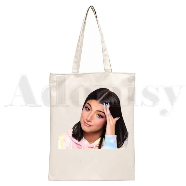 Ice Coffee Splatter Charli Damelio Harajuku Anime Handbags Shoulder Bags Casual Shopping Girls Handbag Women Elegant Canvas Bag A