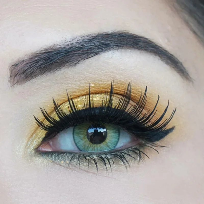 

2Pcs/Pair Green Color Beautiful Contact Lens Cosmetic Contact Lenses Eye Color Natural Colored Contacts Lens for eyes