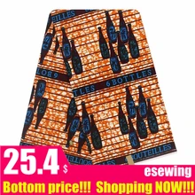 Модная африканская восковая ткань, настоящий воск с принтом, хлопок, ткань ганский дизайн, 6 ярдов/партия, лучшее качество для женщин