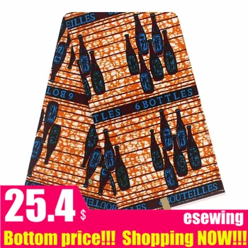 

Top Fashion african wax fabrics real printing wax in 100% cotton fabric ghana kente design 6yards/lot best quality for women