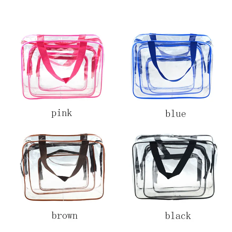 

1Pcs L/M/S Transparent PVC Bag Travel Organizer Clear Beautician Cosmetic Bag Beauty Case Toiletry Make Up Pouch Wash Bag