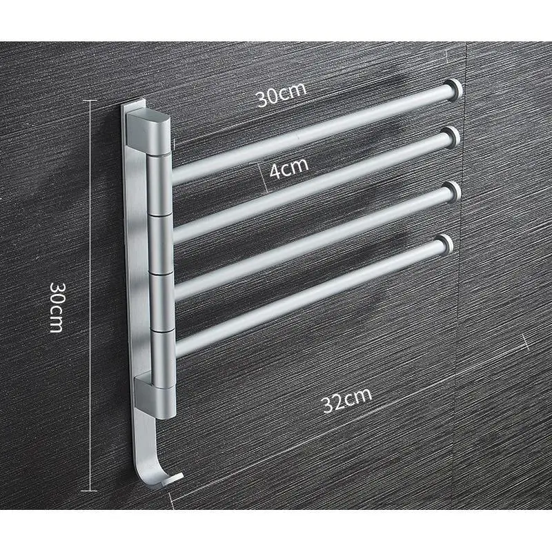 matte four rods Домашнее полотенце стойка вращающаяся аксессуары для ванной комнаты не нужен матовый, черный, яркий удар - Цвет: matte four rods