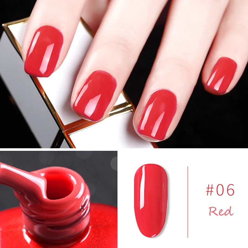 SYP10-06 6 Colours Red Series Nail Polish 5ml Soak Off UV Gel Polish Glue Lacquer Manicure Art Varnish Tool Gel Polish Colour Base Coat - Цвет: SYP10-06
