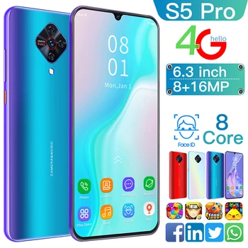 

Galax S5 Pro 6.3 Inch Global Version Full-screen Newest smartphone MTK Big Battery 8+16MP Snapdragon855 4G Network Mobile Phone