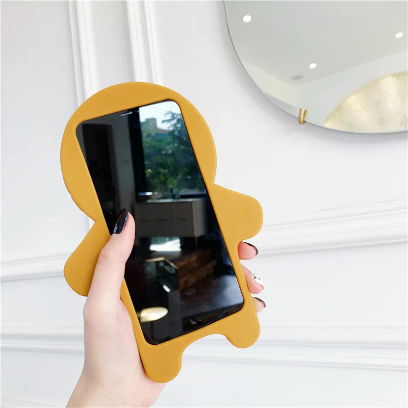 Чехол с милым 3D рисунком пряничного человечка для Apple iphone 6, 6 S, 7, 8 Plus, XS, 11 Pro Max, мягкий силиконовый чехол для телефона