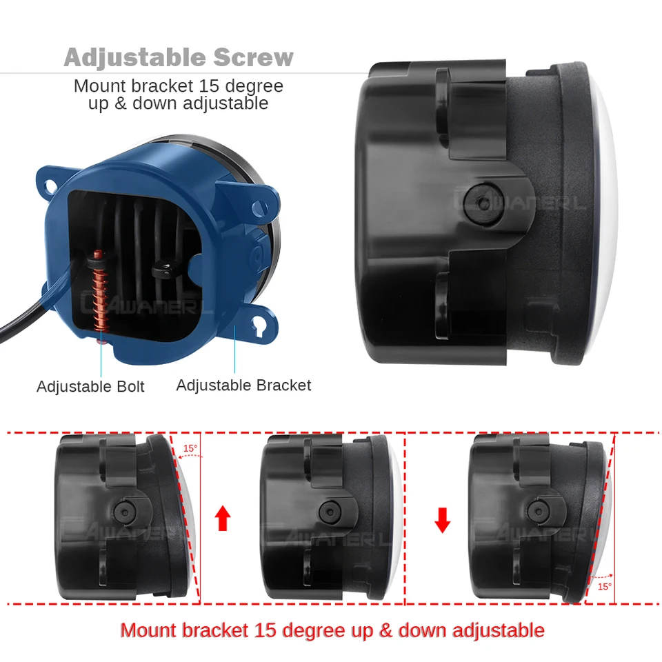 YOSOO Phares Antibrouillard à DEL Lot De 2 Feux De Brouillard De Pare