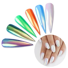 BORN PRETTY Neon Mirror сверкающая голографическая пудра ультра-тонкий дизайн ногтей Блестящий порошок хромового пигмента пыль чистый цветной гель для ногтей