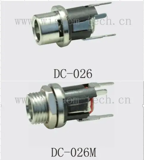 

5PCS Female DC Power Charging Socket Pin2.0 With/Without Screw Nut DC Connector Female DC-026/DC-026M