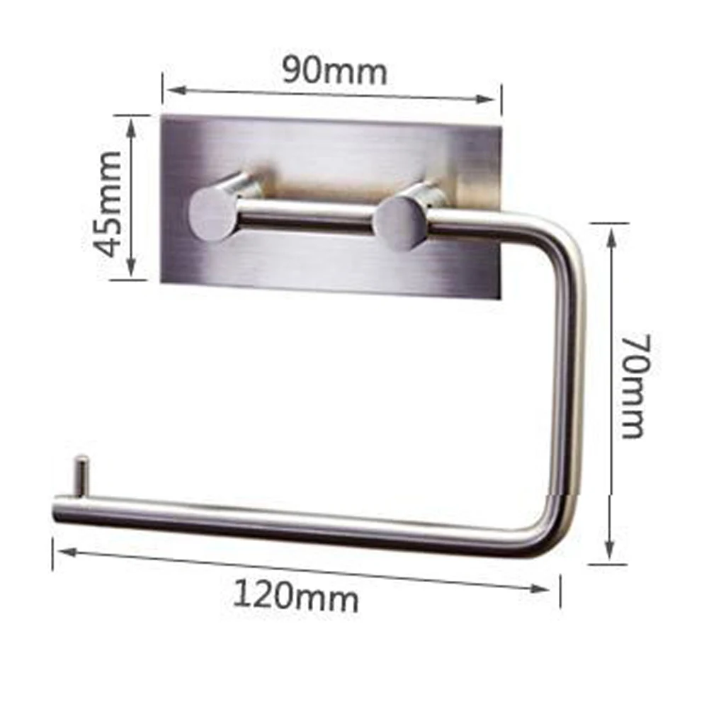 Вешалка для полотенец самоклеящаяся бумага держатель для хранения противоскользящие рельсы рулон ткани висячая нержавеющая сталь