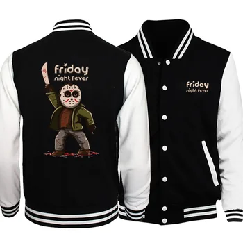

Horrorr Prison Friday The 13th Men Jacket 2019 Autumn Winter Baseball Jackets Men Warm Fashion Hoodies Mens Fitness Sportwear