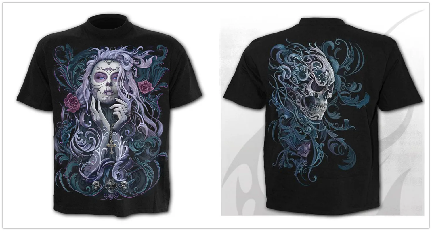 Mens 3D Skull T-Shirt - Punk Summer Streetwear Top O-neck Sizes XXS-5XL