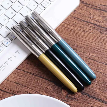 

Wing Sung 613 0.5mm Fine 12k Gold Nib Classic Antique Vacumatic Fountain Pen Metal+ABS Body Silver Cap Students Writing Pen