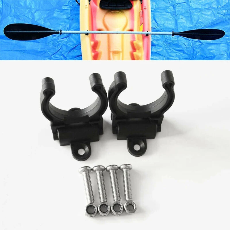 

2Pcs Paddle Oar Holder Clips Keeper for Kayak Canoe Boat Raft Rubber Dinghy Vertical mounted Paddle Clips