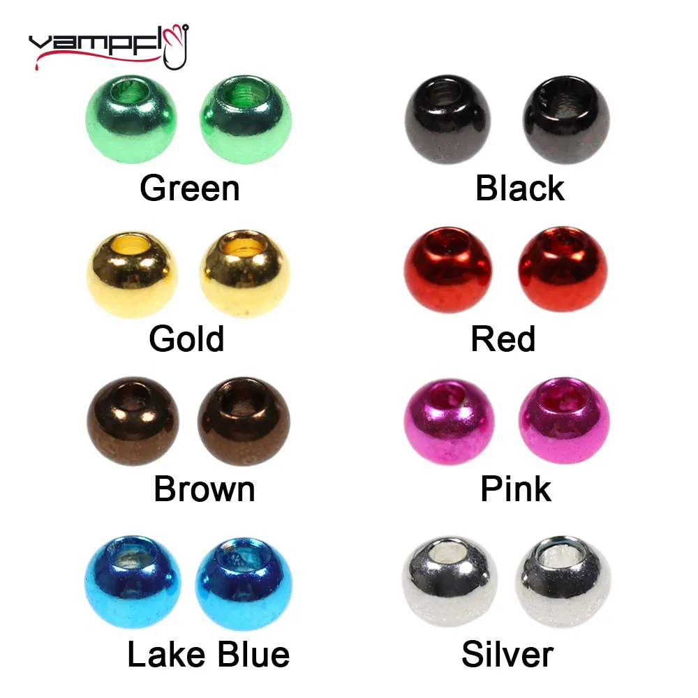 

Vampfly 2mm~3.2mm 20pcs Fly Tying Brass Beads Electroplating Beads For Knitting Nymph /Caddies/Worms/Streamer Beadhead Flies