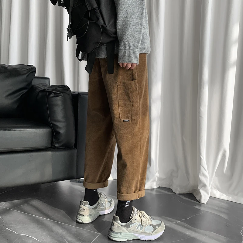 

Men's casual pants 2020 spring new handsome straight retro nine-point pants youth personality fashion trend men's clothing