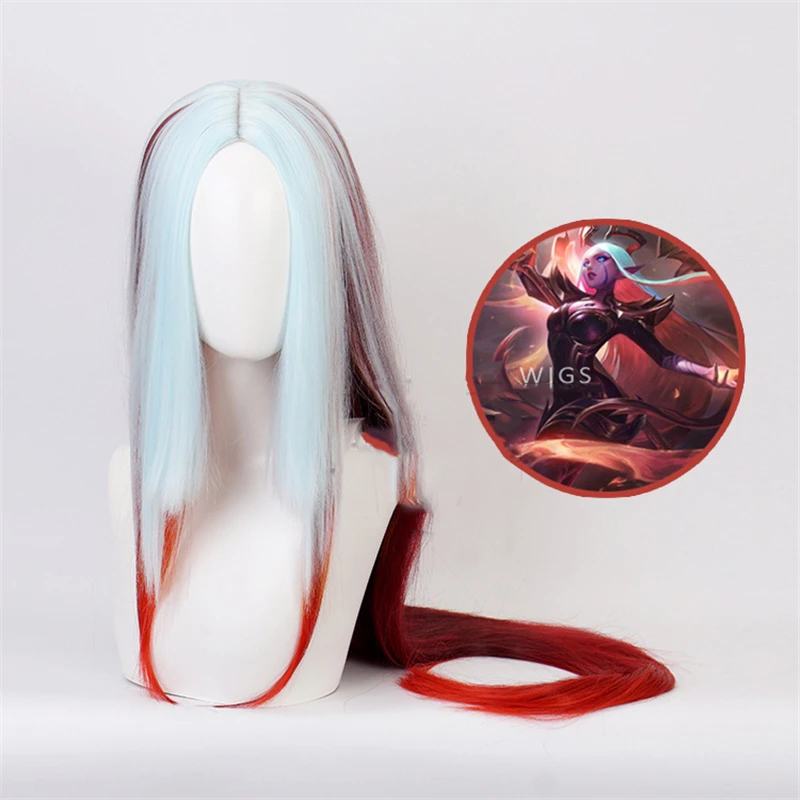 

LOL Dawnbringer Night Skin Soraka Cosplay Wig Long Straight Mixed Color 2 Versions Synthetic Hair Pelucas Anime Costume Wigs