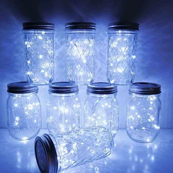 

Solar Mason Jar Lid Lights,20 LED Waterproof Fairy Star Firefly String Lights with 6 Hangers (Jar Not Included), for Mason Jar G