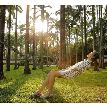 

Single Portable Nylon Hammock Swinghang Mesh Net Sleeping Bed Hamaca For Outdoor Travel Camping Hamak Blue Green 100 kg Weight