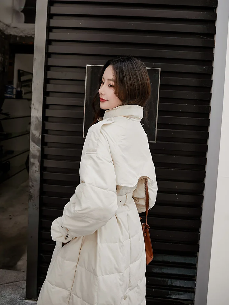 Зимнее женское пальто, ультра-светильник, Женская куртка, плюс размер, пуховик, белый утиный пух, теплые парки, длинное пуховое пальто