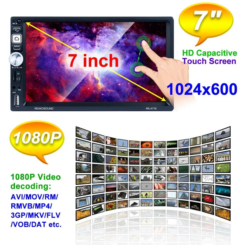 Android 8,1 автомобильный радиоприемник Gps навигация 2 Din автомобильный радиоприемник 7 дюймов Автомобильный Mp5 мультимедийный плеер Wifi FM AM радио Bluetooth плеер