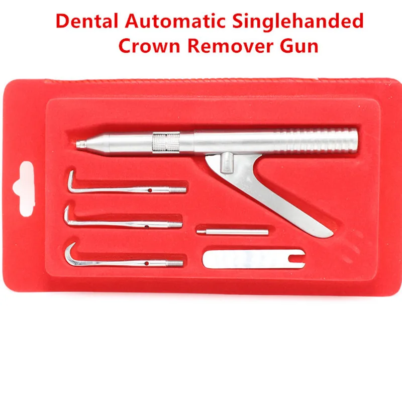 1 Set Dental Automatic Singlehanded Crown Remover Gun set Stainless