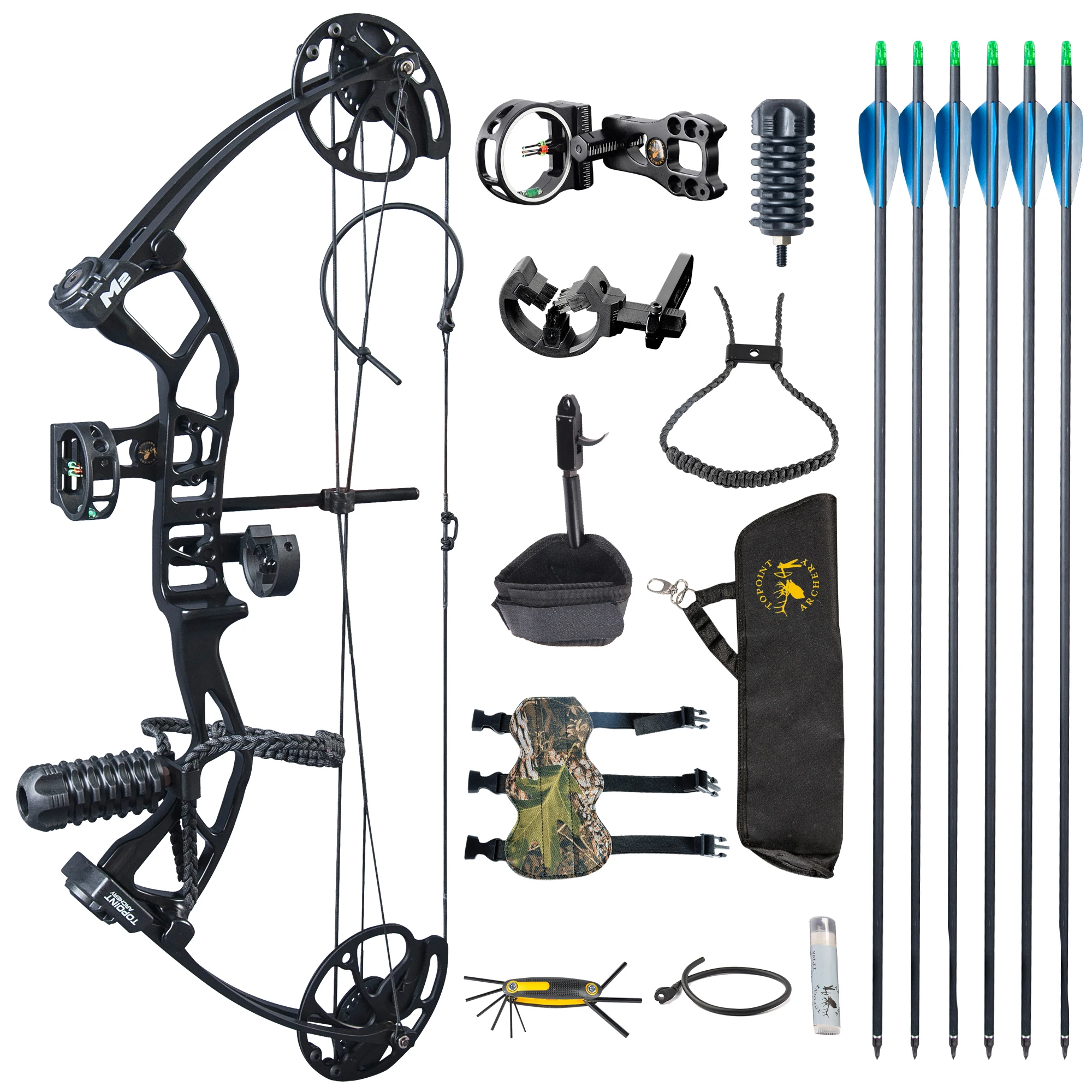 

USA M2 Compound Bow Full Package,10-40 lbs , Up to 290 fps,USA Gordon Composites Limb Archery