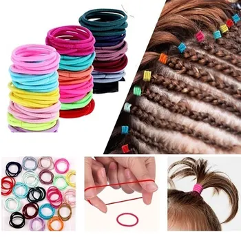 

Hair Band Hair Ring Comfortable Elastic Hair Rope 3cm 100pcs Modeling Tools Playing Party Gifts Fashion Wholesale