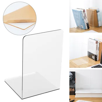 

1Pc Book Stand Holder Frame Document Holder Acrylic Transparent Bookends Book Display Stand Holder Stand Desk Organizer Bookend
