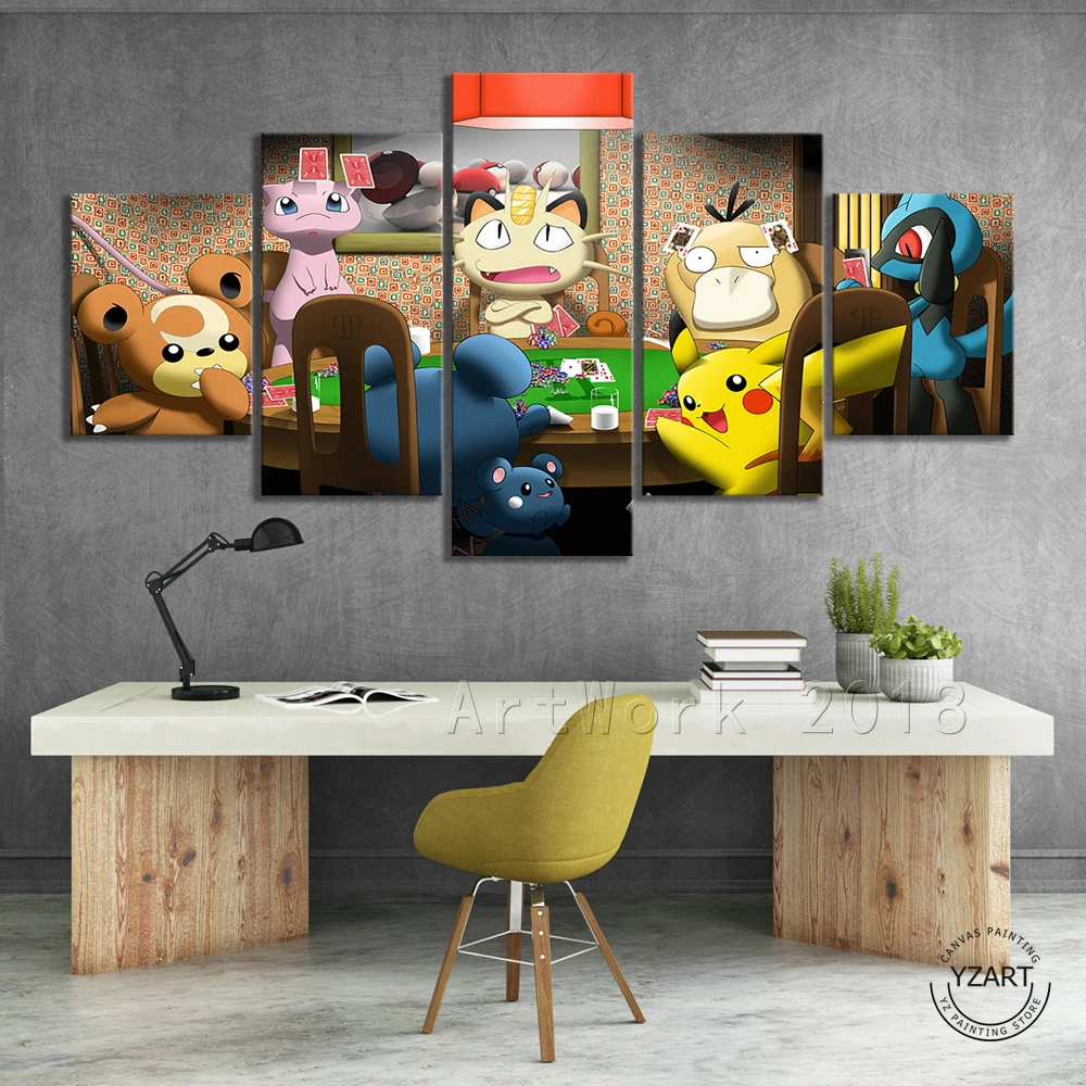 

Pocket Monster Pokemon Anime Potser Wall Sticker Canvas Oil Paintings Personality Birthday Gifts Kids Room Wall Decor Paintings