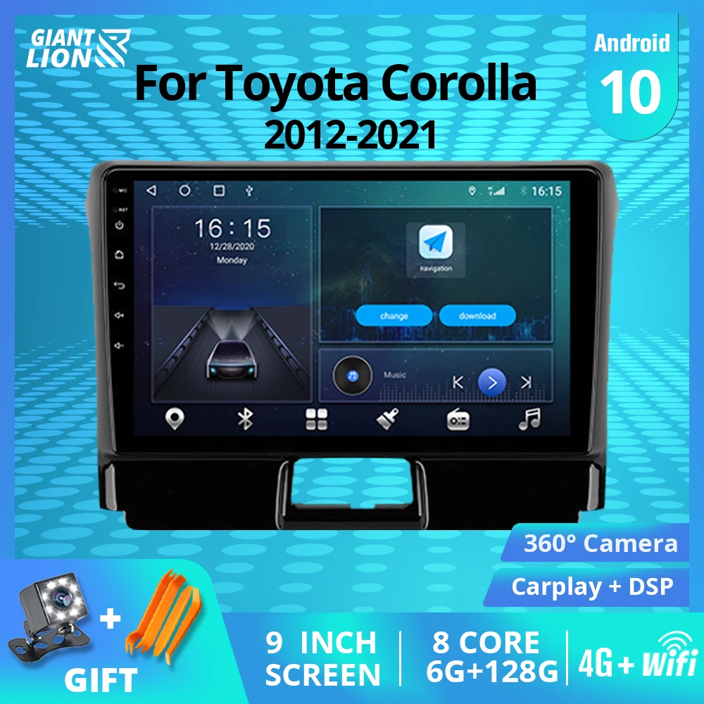 2DIN Android10.0 Car Radio For Toyota Corolla Axio 2 Fielder 3 E160 2012-2021 Stereo Receiver GPS Navigation DSP Auto IGO | Автомобили и