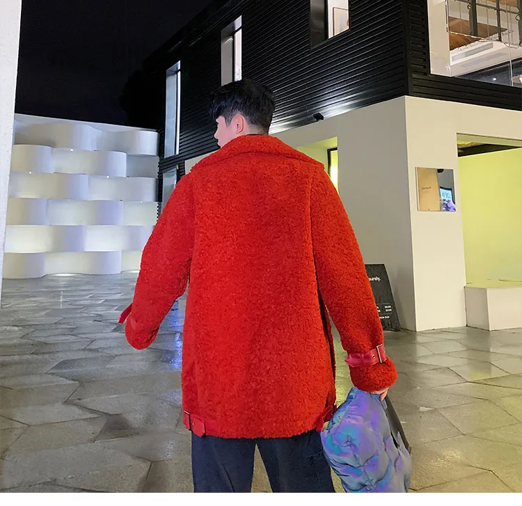 Мужская Зимняя Толстая свободная повседневная куртка со стоячим воротником, парка, кардиган, мужская уличная куртка из искусственной овечьей шерсти, верхняя одежда