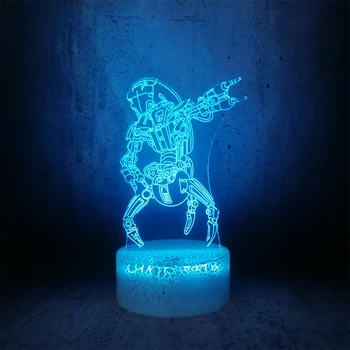 

Star wars night light Three-legged robot dog colorful lighting white base Acrylic lamp kids holiday gift