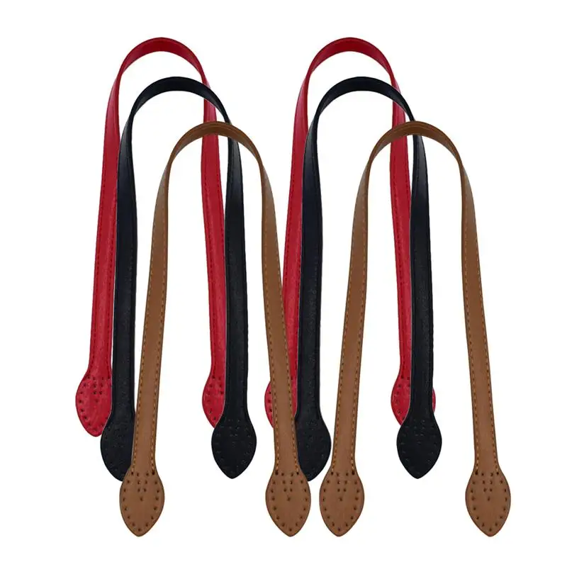 6PCS E Кожаные ручки для сумки прочные Модные линии прессования сумки ремень замена ремешок сумка Пояс для дам девушек женщин - Цвет: 6PCS E
