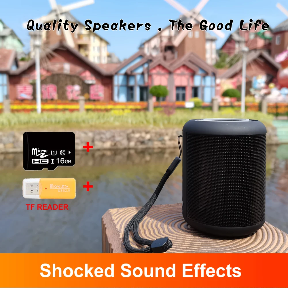 

Bluetooth Heavy Bass Speaker Portable Box Home Wireless Mini Cell Phone Small Steel Gun Metal Sound Music Outdoor TF Card