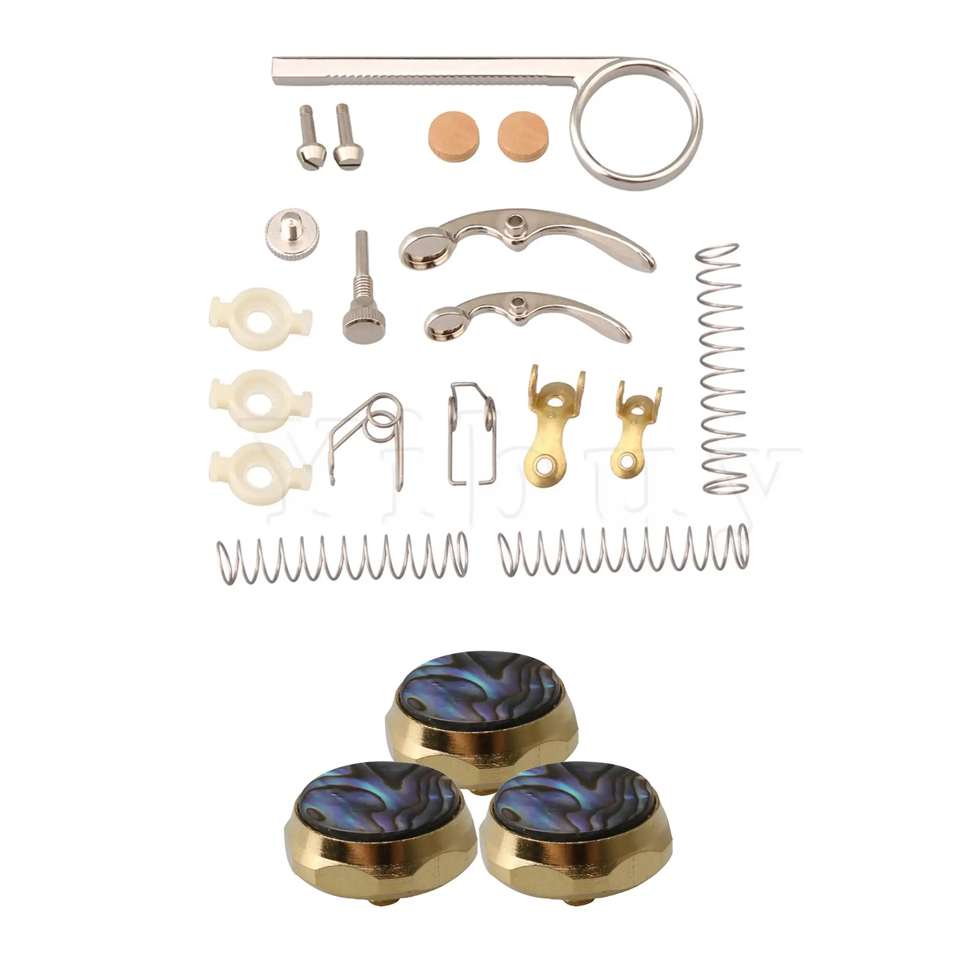 

Yibuy Trumpet Piston Valve Repair Kit Spring Cork Pad Trumpet Finger Buttons