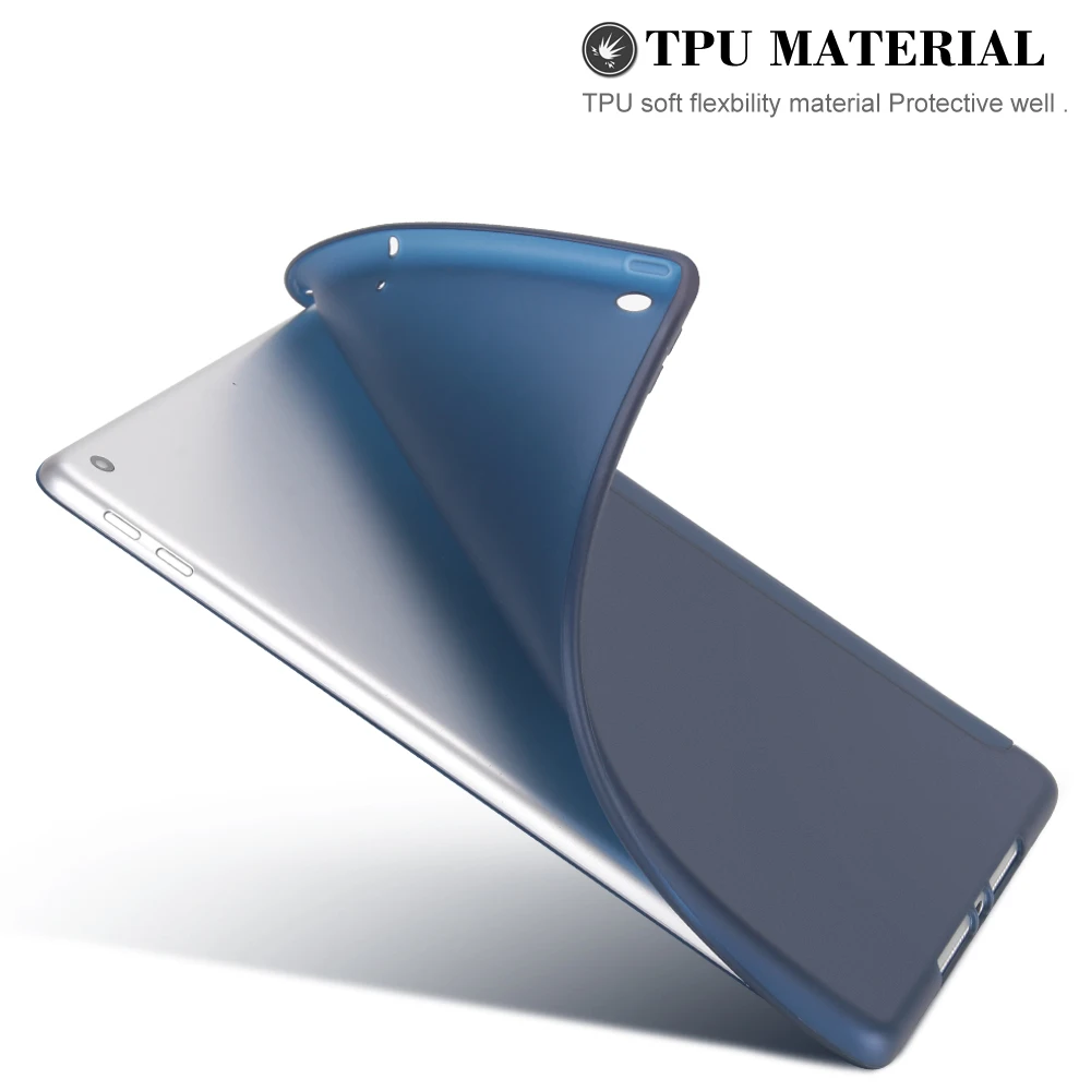 iPad Case Leather Silicone Soft Back Cover For ipad 9.7 6th Generation Smart Cover