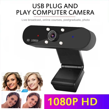 

HD 1080P Webcam Mini Computer PC WebCamera with Microphone Rotatable Cameras for Live Broadcast Video Calling Conference