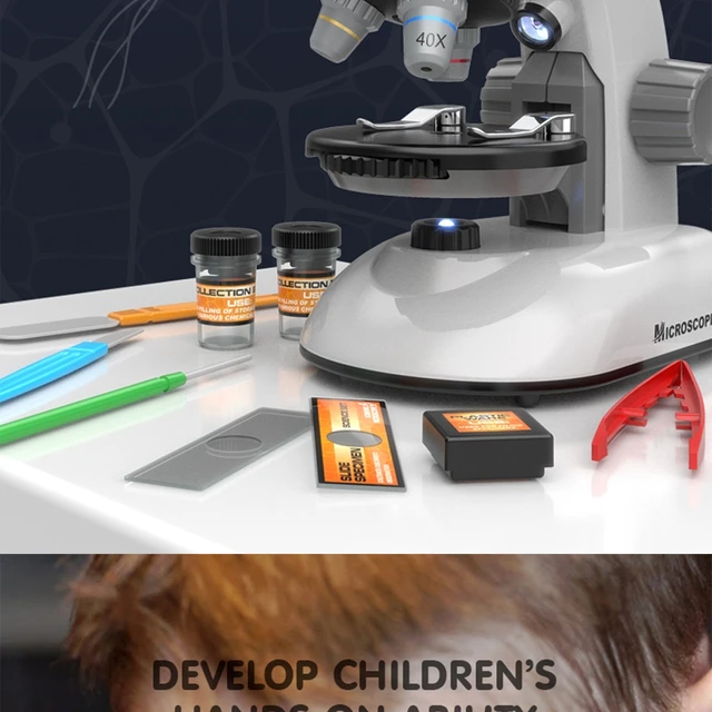 Mini Microscope jouet de laboratoire, Kit d'expérimentation scientifique  éducative pour enfants, jouets éducatifs, Science stéréo, cadeaux  d'anniversaire - AliExpress