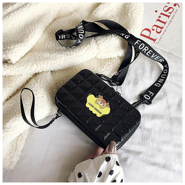 Cartoon Bag New Mini Suitcase Box Bag Small Fresh Messenger Bag Wide Shoulder Bag