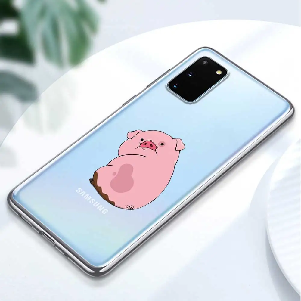 Мягкий ТПУ чехол для телефона с милым котом и розовой свиньей Samsung Galaxy S10 S9 S8 Plus S10e