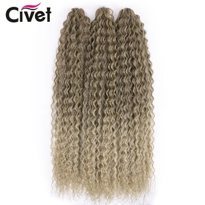 Afro Kinky Curly Twist Crochet Hair 22 INCH Synthetic Braid Hair Ombre Braiding Hair Extensions For Women High Temperature